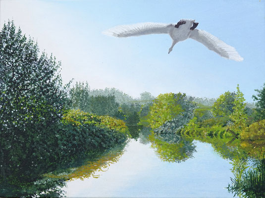 2024 "Reflection" painted by Marian van Zomeren- van Heesewijk with acrylic paint 