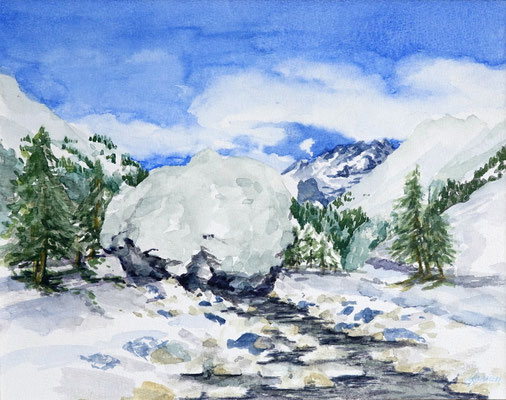 2003 "Queyras lll"  aquarel 29 x 23 cm.