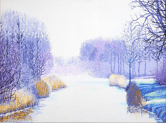2016 "Stilte" Geschilderd door Marian van Zomeren- van Heesewijk met acrylverf op linnen 60 x 80 cm.
