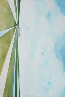1996 "Situation forms vision" Painted by Marian van Zomeren- van Heesewijk with acrylic paint on a panel of 80 x 120 cm. 
