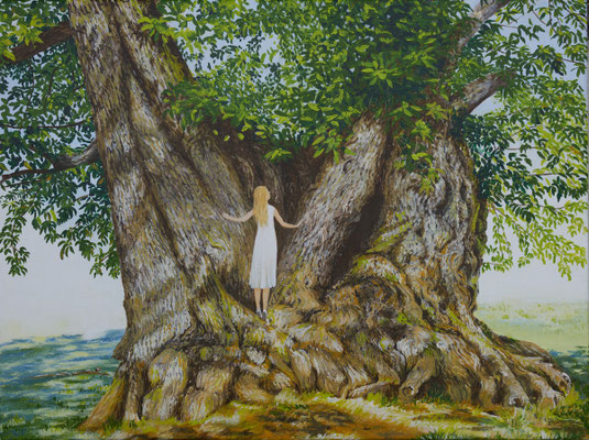 2020 "De schat van ouderdom" Geschilderd door Marian van Zomeren- van Heesewijk met acrylverf op linnen 60 x 80 cm.