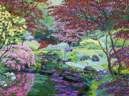 "Wederzijdse zorg en aandacht". Geschilderd door Marian van Zomeren- van Heesewijk met acrylverf 60 x 80 cm.