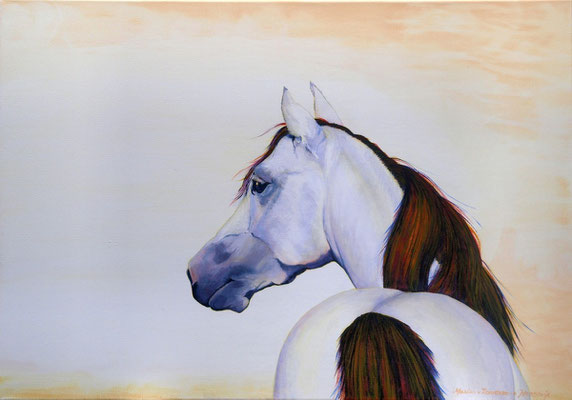 2009 " Emptiness; full of possibilities"   Painted by Marian van Zomeren- van Heesewijk with acrylic paint on linen  70 x 100 cm.  