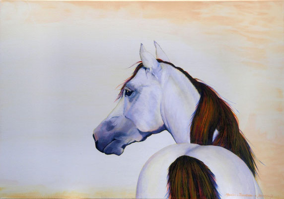2009 " Emptiness; full of possibilities"   Painted by Marian van Zomeren- van Heesewijk with acrylic paint on linen  70 x 100 cm.  