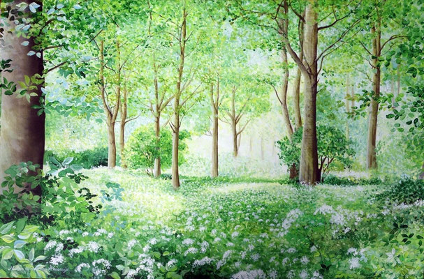 2013 "Het Balijbos". Geschilderd door Marian van Zomeren- van Heesewijk met acrylverf op linnen 120 x 80 cm.