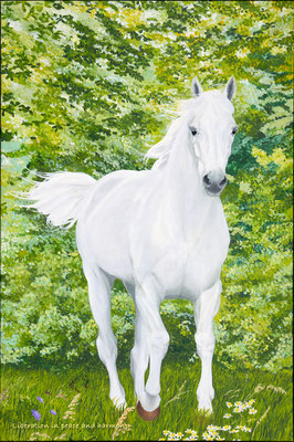 2019 "In peace and joy, free". Painted by Marian van Zomeren- van Heesewijk with acrylic paint on linen 120 x 80 cm.