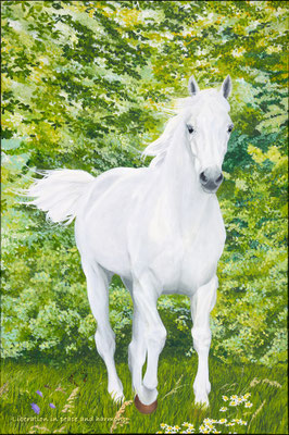 2019 "In peace and joy, free". Painted by Marian van Zomeren- van Heesewijk with acrylic paint on linen 120 x 80 cm.