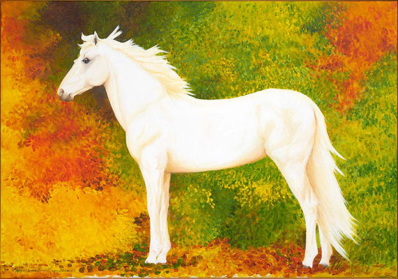 2010-2016 "Enjoying the present moment". Painted by Marian van Zomeren- van Heesewijk with acrylic paint on linen 70 x 100 cm.  
