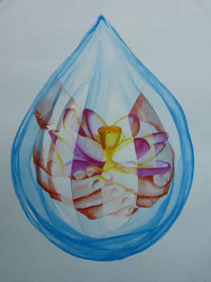 2011 painted by Marian van Zomeren- van Heesewijk with watercolor paint 50 x 70 cm.