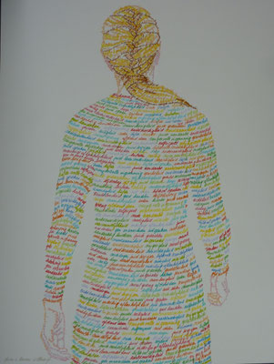 2012 "The intention of following the path of loving kindness, concentration and compassion II" Signed by Marian van Zomeren- van Heesewijk on aquarelboard 60x80cm. 