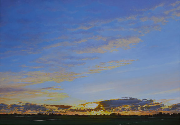 2020 "And the people build bridges".  Painted by Marian van Zomeren- van Heesewijk with acrylic paint on linen 120 x 80 cm.
