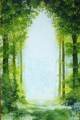 2012 "De natuur inspireert". Geschilderd door Marian van Zomeren- van Heesewijk met acrylverf op linnen 120 x 80 cm.