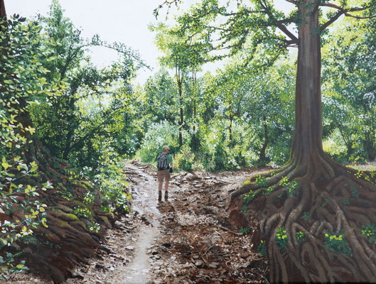"Roots" based on theme "Understanding each other"Painted by Marian van Zomeren- van Heesewijk with acrylic paint 60 x 80 cm