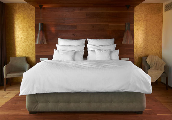 Hotel bed linen check satin 100% cotton