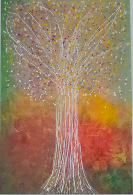 Blütenbaum Acrylgemälde 100x150x2 cm