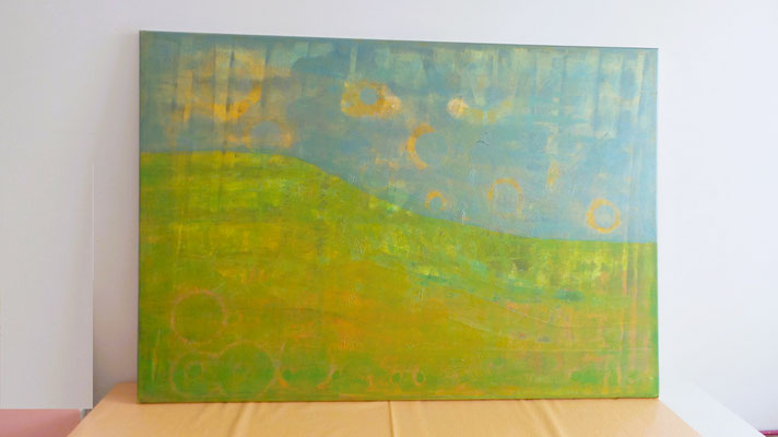 Erde und Himmel Acrylgemälde abstrakt 130x90x3 cm
