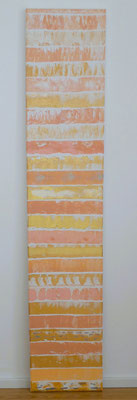 HARMONIE, Acrylbild in zartem Rose und Gold, Höhe 150 cm, Breite 30 cm v
