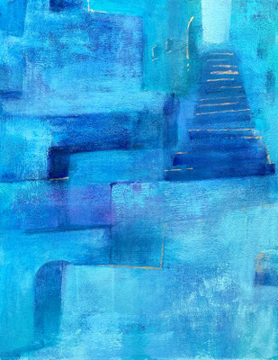 『Blue Town』　キャンバスにアクリル／410mm×318mm×63mm／2024年