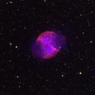 Hantelnebel M27 (70cm RC LSW Heidelberg) in Halpha, OIII und SII-FIltern