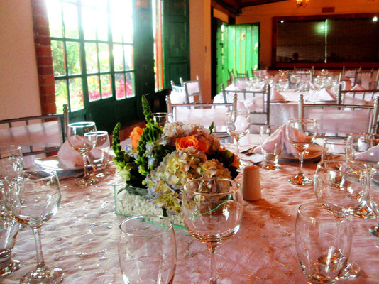 Decoración boda con hortensias