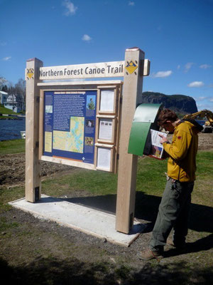 A check-in box is installed at the kiosk for paddlers to document their travels