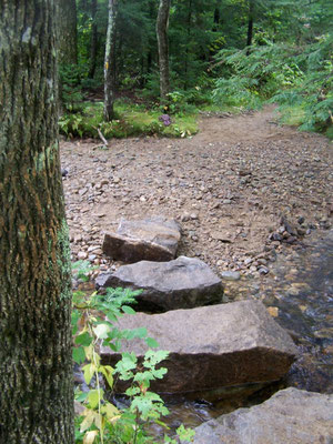 Large stepping stone crossing, White Mountains, NH, 2005