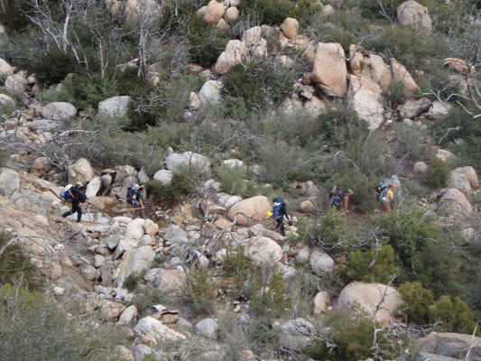 Packing into camp with tools, Pacific Crest Trail, CA 2010