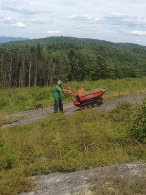 The CanyCom transported gravel up the steep rocky sections