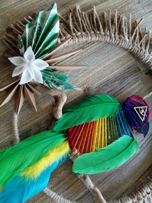 Attrape rêves totem talisman perroquet