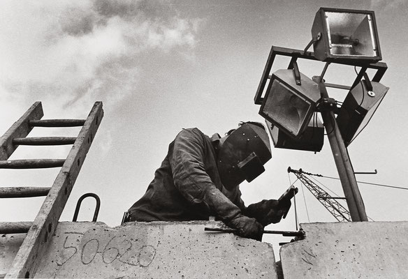 Bauarbeiter, Baustelle Ernst-Thälmann-Park, Berlin-Prenzlauer Berg, 1985