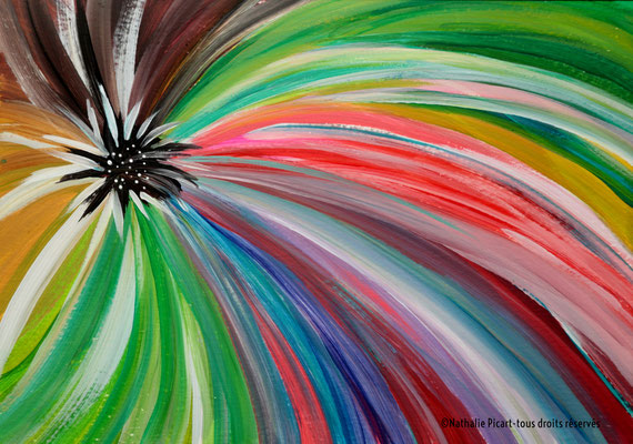 #56 Fleurs enfant, 21x30, Papier Canson