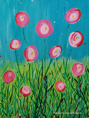 #55 Champs de fleurs, 30x40, Toile sur Châssis