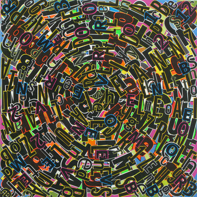 Quadratur des Kreises, BRACSTAT (anagram of abstract), 65 x 65 cm, 2013