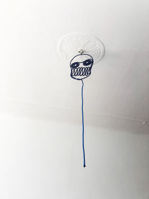 Blue Soul, 160 x 38 cm, rope, resin, 2014
