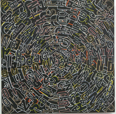 Quadratur des Kreises, TRABSACT (anagram of abstract), 65 x 65 cm, 2013