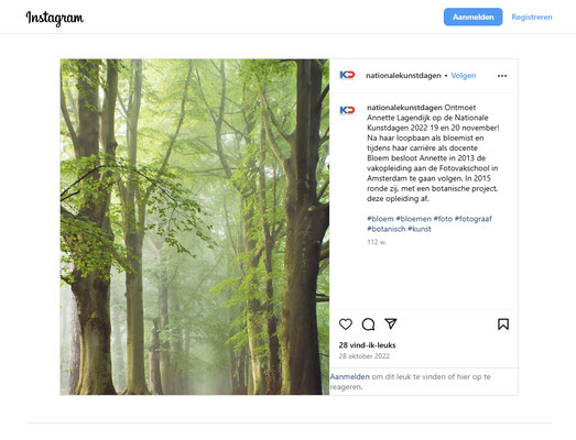 Instagram Nationale Kunstdagen, 28 oktober 2022.