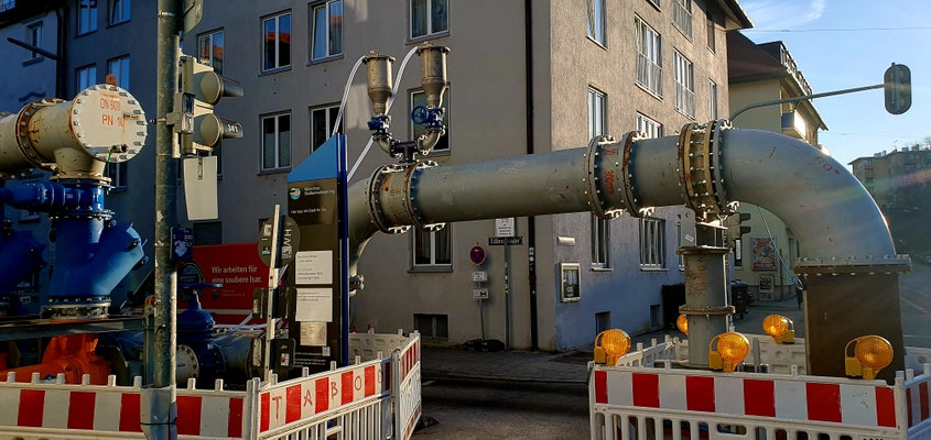 imposante Baustelle in der Au