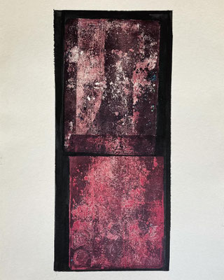 Red room, Gelprint and ink on paper, 29,7 x 42 cm