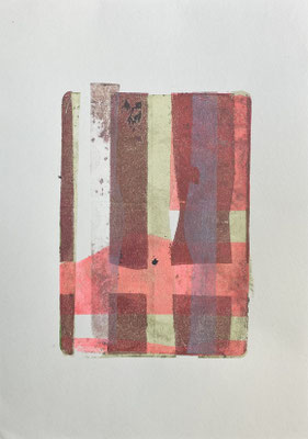 Untitled, Acrylic on paper, Gelprint, 21 x 29,7 cm