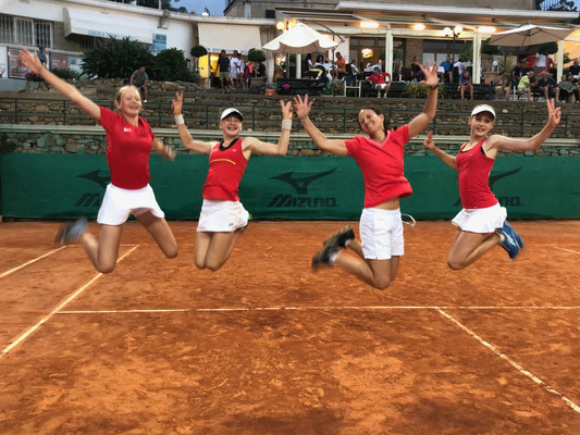 Juli 2019: Gewinn der Goldmedaille an den Tennis Europe Team-EM Finals U14 in Sanremo, Italien