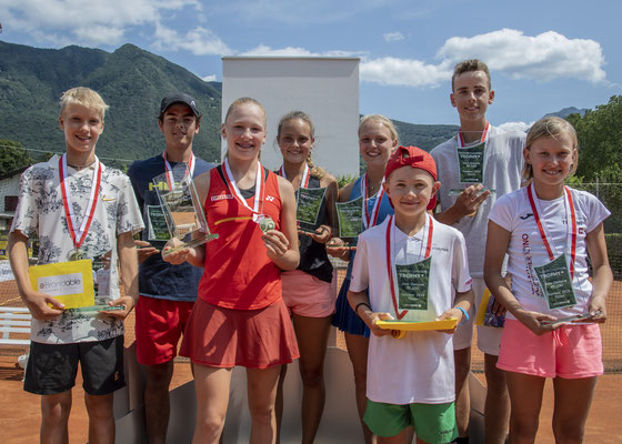 Juli 2019: Alle GoldmedaillengewinnerInnen an den Junioren-Schweizermeisterschaften GS14, Sommer in Bellinzona TI