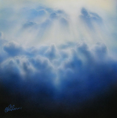 「光射す雲海」　40×40cm/ 2009年作