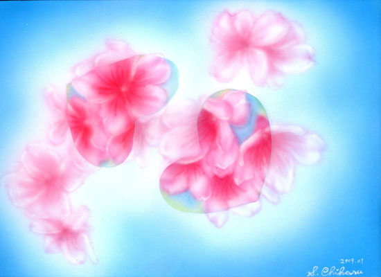「寒緋桜」　A4/ 2008年作