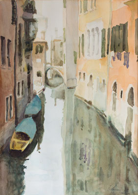 Ferdinando Pagani, "Com’è triste Venezia", 2001, acquerello, 50x35 cm.