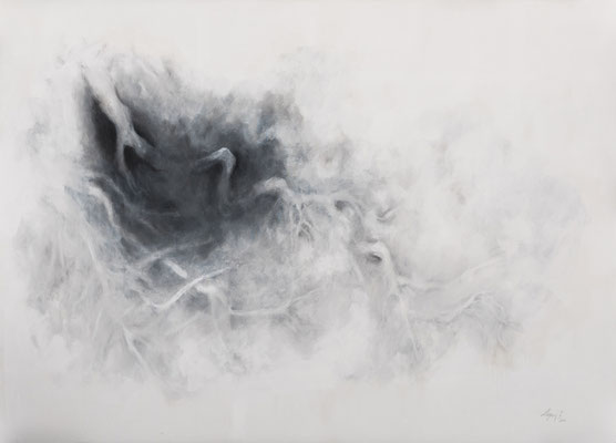 Ferdinando Pagani, "...fumano e danzano", 2014-15, acrilico su tela, 180x260 cm.