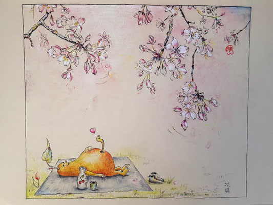 Luis beim Hanami