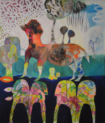 ouverture sur un nouveau monde toile 200 x 170 cm