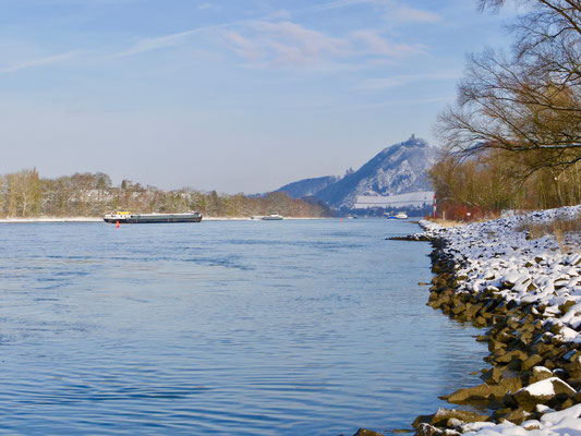 Rheinansicht von Drachenfels im Siebengebirge