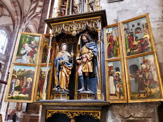 Altarbild St. Lorenz Kirche in Nürnberg Sehenswürdigkeiten Deutschland Nürnberg
