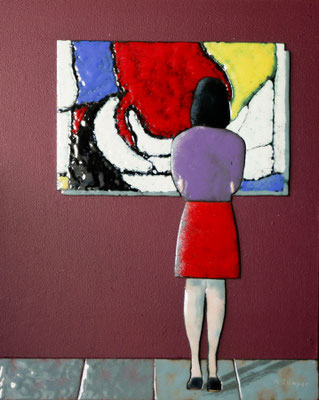 meisje in museum 24x30 cm 